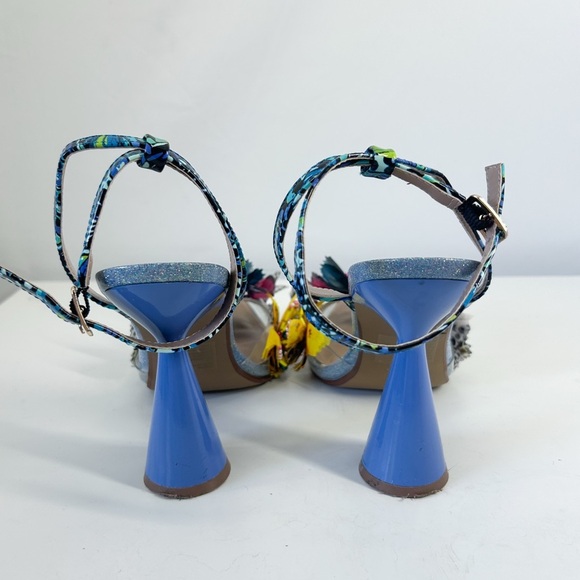 Betsey Johnson Nadya Blue 3D Butterfly Embellished Heels Size 7 - Picture 4 of 7